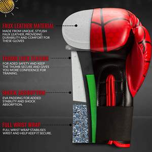 Gants de boxe professionnels personnalisés pour adultes en cuir PU durable avec nouveau design et logo pour l'entraînement sportif MMA - Product Image 2