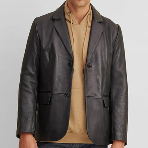 Blouson de moto en cuir de vache américain pour homme, personnalisable, imperméable, respirant, fermeture éclair sur le devant, style streetwear haut de gamme - Product Image 1