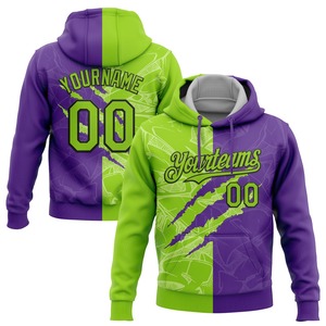 Directo de la industria, venta al por mayor, bordado en 3D, patrón de grafiti cosido personalizado, negro, verde azulado, dorado, 3D Scratch, sudadera deportiva con capucha - Product Image 2
