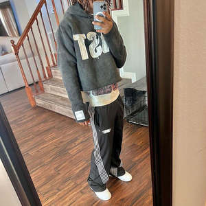 Wholesale Clothing Streetwear Baggy Stripe Track Windbreaker <b>Pants</b> Spandex Wide Leg Waterproof Nylon <b>for</b> Menw <b>Men</b> Casual Woven - Product Image 3