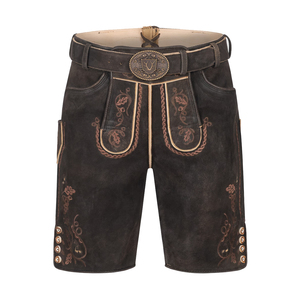 กางเกงขาสั้นหนังบาวาเรียสไตล์สตรีทแวร์มีลวดลายตกแต่งผ้าแคนวาสดีไซน์ตามสั่ง - Product Image 1