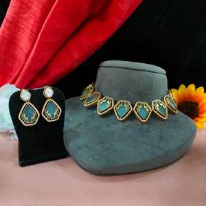 ชุดสร้อยคอเพทายและเพชรมอยส์ซอไนต์ที่สวยงามสำหรับผู้หญิงที่งดงามเหนือกาลเวลาพร้อมประกายเพชรการจัดแฟชั่น - Product Image 2