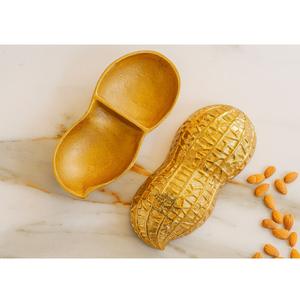 IndianArtVilla Gold Brass Finish Decorative <b>Box</b> with Peanut Design Shape-Storage for Dry Fruits, <b>Sweets</b> & Home Decor - Product Image 4