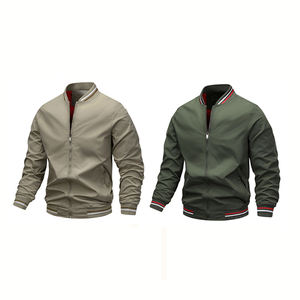Nueva llegada de chaquetas de béisbol ligeras para hombre personalizado OEM Full Zip Pilot Bomber abrigos al aire libre rompevientos para la temporada de primavera - Product Image 4
