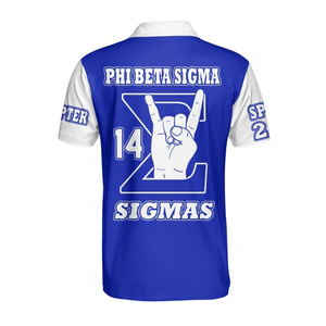 Camiseta Polo Phi Beta Sigma 1914, Algodón Piqué 220 GSM, Bordado Chenille, Divine Nine, Fraternidad Griega, Ropa Universitaria Vintage - Product Image 3