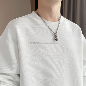 ผู้ผลิตเสื้อผ้าสั่งทำ เสื้อฮู้ดดี้โอเวอร์ไซส์ผู้ชาย เสื้อคอกลมแบบสวม เสื้อสเวตเชิ้ตเปล่า รับสกรีนโลโก้ - Product Image 5