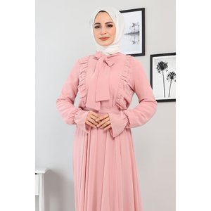 Vestido de Noche Casual con Cintura Natural, Estilo A-Line, Manga Larga, para Fiesta o Dama de Honor, Tallas XL XXL, Poliéster Liso Teñido, Mega Merchant - Product Image 2