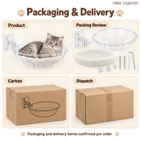 Hamac carré en peluche crème Yangyangpet avec rebord surélevé pour chat, idéal comme perchoir de bureau