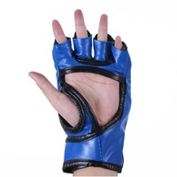 Gants de boxe MMA UFC en cuir PU personnalisés, demi-doigts, haute qualité, personnalisables, pour l'entraînement de Muay Thai