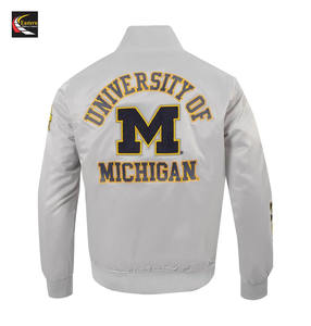 Veste universitaire en satin gris vente en gros commande en gros prix bon marché direct d'usine - Product Image 4