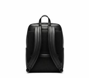 Sac à dos pour ordinateur portable en cuir véritable pour homme moderne, sac à dos de voyage d'affaires fin avec poches zippées - Product Image 4