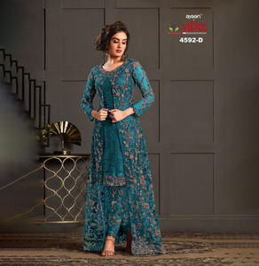 Vestido Largo Anarkali de Georgette Estilo Indio Tradicional, con Dupatta de Diseñador, Reversible, de Secado Rápido, para Mujer, Ideal para Diwali y Fiestas - Product Image 1