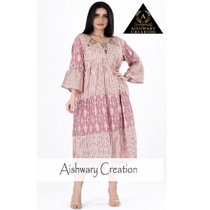 Vestido Midi Moderno de Tela de Algodón Estampada con Botones Delanteros y Diseño Plisado, Elegante y Casual para Viajes, Compras y Salidas - Product Image 1