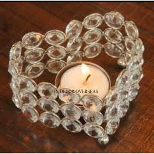 แท่นวางเทียนอลูมิเนียมขัดเงาสีเงินสำหรับคริสตัลทรงกลมประดับลูกปัดชาเชิงเทียน - Product Image 5