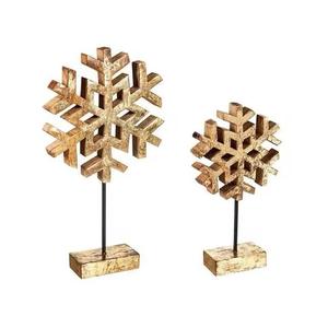 Adornos artesanales personalizados de copo de nieve de metal en blanco de sublimación de techo fiesta de invierno Wonderland y colgantes - Product Image 1