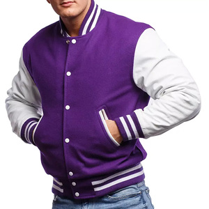 Chaqueta Bomber de Béisbol para Hombre con Cuello Alto, Bordado de Lana con Logotipo Personalizado, Invierno, Ecológica, de la Más Alta Calidad - Product Image 1