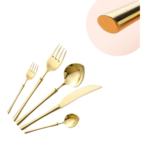 Cuillère à thé en laiton couverts couverts ensemble hôtel décor à la maison ustensiles de cuisine restauration utilisation miroir acier couverts cuillère couverts ensemble - Product Image 5