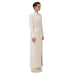 Manteaux de qualité supérieure pour femmes Manteau fendu dans le dos Longueur Larissa Tissu écologique Vêtements d'hiver pour femmes Grossiste blanc - Product Image 1
