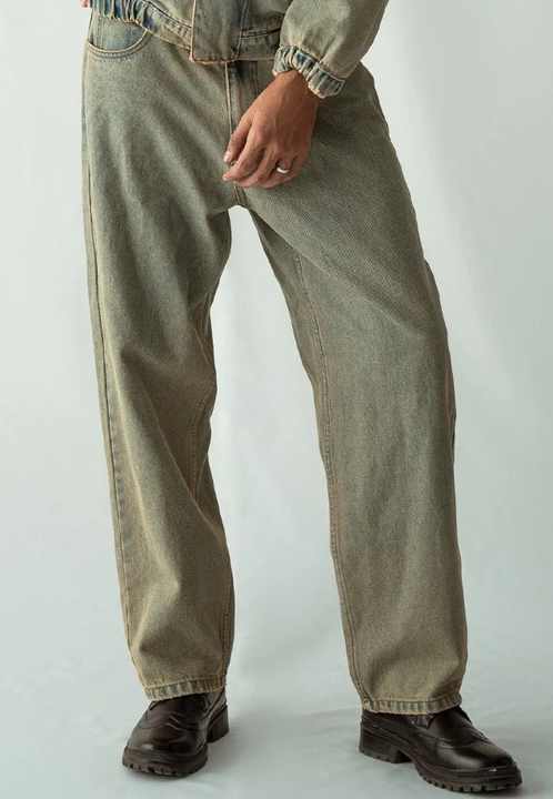 2024 New Style Men's Straight Denim Pants Jeans Men Baggy Loose Vintage Jeans with Side Pockets Pants