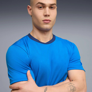 Camisetas de Manga Corta de Alta Calidad, Camiseta Deportiva con Cuello en U, Estilo Clásico, Color Liso, Camiseta de Manga Corta para Hombre - Product Image 4