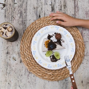 Napperon rond naturel tissé à la main Produits écologiques Fabriqué au Vietnam Décoration de table Napperon tissé Vente en gros - Product Image 3