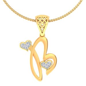 Ishi Diamantes Elegante 18K Oro B Alfabeto Laboratorio Crecido Diamante Colgante - Product Image 1