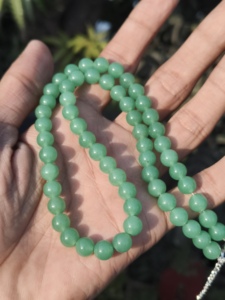 Collier statement en argent sterling avec perles d'aventurine verte naturelle, perles de pierres précieuses de 8 mm, bijoux de guérison, cadeau pour mariage - Product Image 3