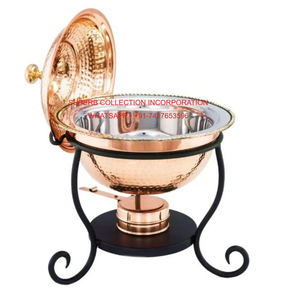 Plato de frotamiento rectangular de acero inoxidable de primera calidad con detalles de latón para calentador de alimentos de buffet de catering para eventos y restaurantes - Product Image 3