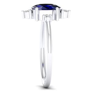 Anillo Solitario de Zafiro Azul de Corte Ovalado de 1.25 Quilates en Oro Sólido de 14 Quilates, Precio al por Mayor de REYES, Certificado GRA, Joyería Fina de Moissanita - Product Image 3