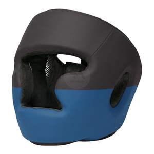 Casque de boxe professionnel à couverture intégrale bleu gris mat, casque d'entraînement MMA bicolore, équipement de protection pour le sparring, haute résistance aux chocs - Product Image 1