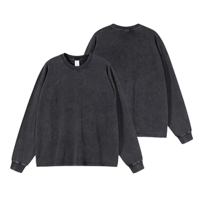 Camiseta Urbana Personalizada de 250 g/m², Estilo Vintage, Lavado Ácido, Algodón Grueso Desgastado, Transpirable, Cuello Redondo, Corte Regular para Hombre - Product Image 1