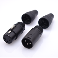 Équipement Audio Vidéo Professionnel Cannon Plug 3-Core XLR Mâle et Femelle Connecteur Audio à Broche en Cuivre Plaqué Argent