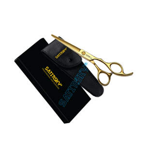 Kit de aseo para perros con puntas redondas de seguridad Juego de tijeras profesionales para perros de acero inoxidable-Adelgazamiento, tijeras curvas y peine - Product Image 5