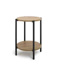 Ensembles en bois noir de 2 petites tables d'appoint rondes Table basse traditionnelle de salon avec plateau 40*40*55CM/50*50*60cm - Product Image 5