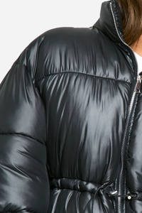 Wholesale Custom Logo Black Oversized fit Cinched Waist <b>Women</b> Puffer <b>Jacket</b> <b>Windbreaker</b> Winter Streetwar Puffer <b>Jacket</b> For <b>Women</b> - Product Image 4