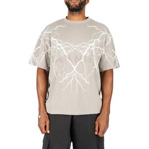 เสื้อยืดวินเทจสีเทาฟอกกรดทรงโอเวอร์ไซส์สำหรับผู้ชาย สไตล์สตรีทแวร์ ผ้าหนา คอริบหนา  ไม่มีลาย พิมพ์ลายได้ตามสั่ง MAANIFY - Product Image 1