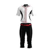 Seragam Baseball Anti-Bakteri Kerah V Nyaman Bahan Stretch Ringan Celana Jersey Kancing Penuh Warna Dapat Disesuaikan