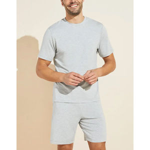 Ensemble t-shirt et short en coton biologique de haute qualité pour hommes, surdimensionné, 2 pièces, en coton biologique, de nouvelle couleur respirante - Product Image 6