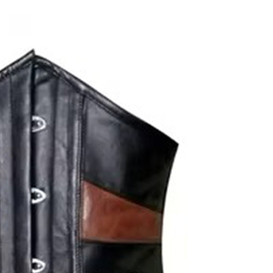 คอร์เซ็ทแบบสตีมพังค์หนังสีน้ำตาลและดำลำตัวสั้นคุณภาพพรีเมียม - Product Image 2