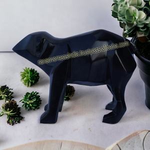 Estatuilla decorativa de mesa de aluminio, estatua, escultura de Animal de Metal en tono negro para dormitorio, oficina al mejor precio - Product Image 3