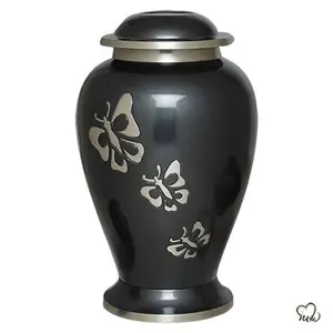 Butterfly Engraving Silver banned Ready to ship Metal Funeral Urns Funeral cremation urns Wholesale manufacturer supplier