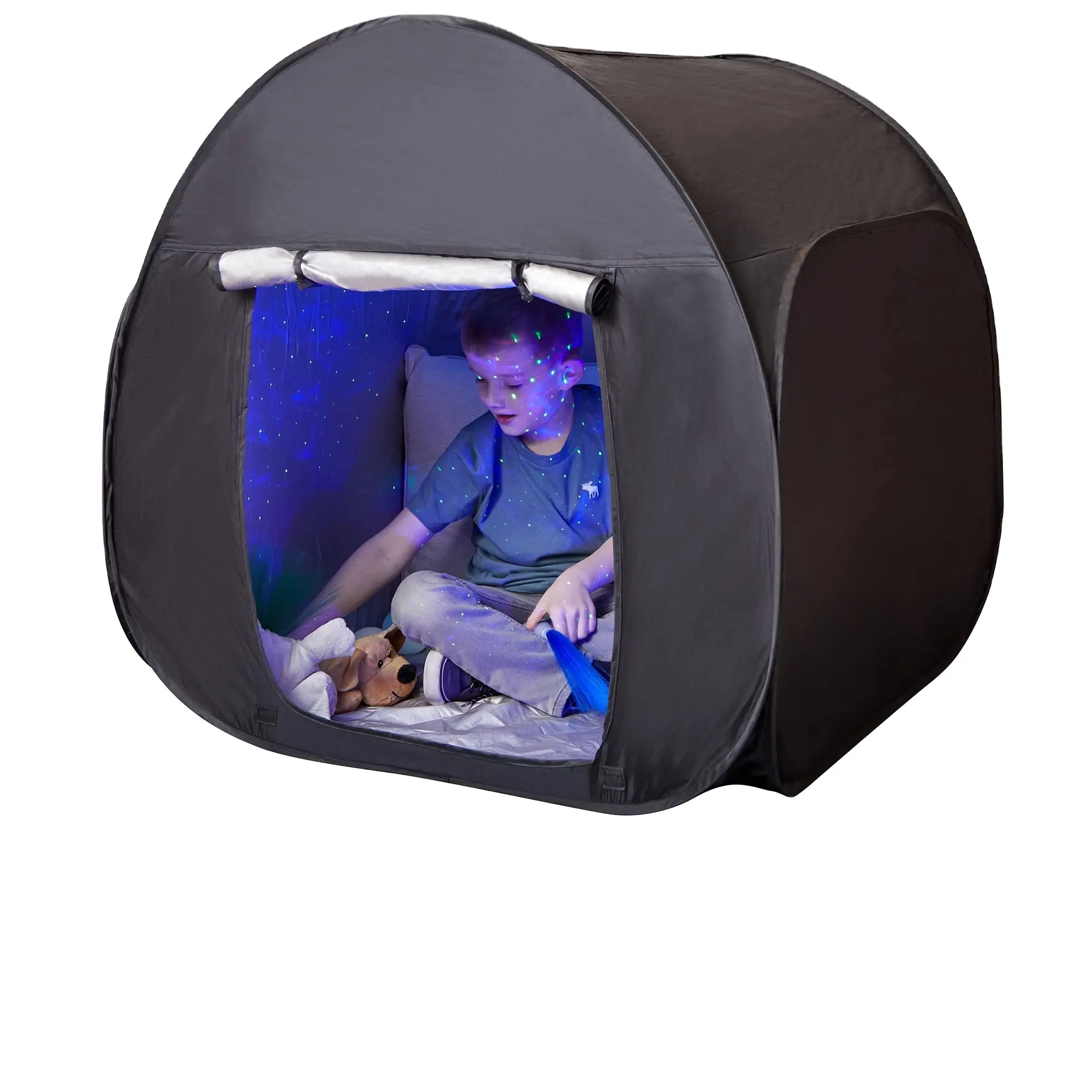 Dark sensory tent for autism children and no light for toddlers