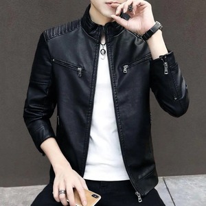 2024 hommes en cuir costume veste hommes coupe ajustée manteau court hommes mode veste en cuir Streetwear blazer décontracté vestes vêtements d'extérieur pour hommes - Product Image 2