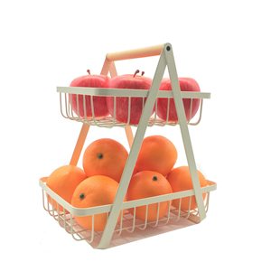 Corbeille à fruits en maille métallique à 3 niveaux Étagère de comptoir de rangement de cuisine portable pour fruits légumes ménage - Product Image 4