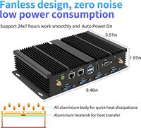 Core I7 5500U I5 4200U I3 5005U 2955U Mini PC Tanpa Kipas Komputer Industri Tangguh Dual LAN 2 COM 6 COM VGA WiFi Win10