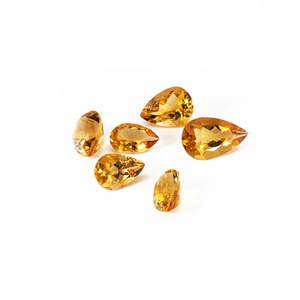 Piedras Preciosas Sueltas de Citrino Natural, Calibradas en Forma de Pera, 11x14mm y 12x16mm, Corte Diamante Amarillo y Facetado, Calidad AAAAA, con 8mm de Altura - Product Image 1