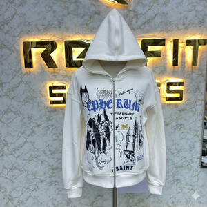 Calidad Premium Tendencia Moda Fábrica Tasa Cremallera Sudadera con capucha Púrpura Impreso fábrica hecho precio barato sudaderas con capucha hombres sudaderas con capucha - Product Image 6