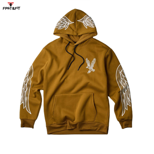 Vente en gros de sweats à capuche en molleton 100% coton pour hommes, brodés, style streetwear d'hiver, avec strass, logo personnalisé, unisexe, thermiques - Product Image 5