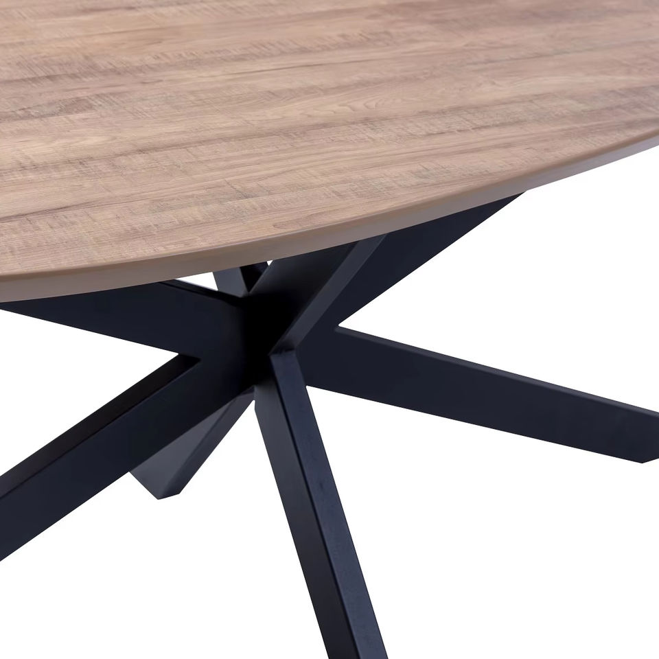 Mango Oak Organic Dining Table With Metal Legs