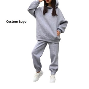 Meilleure Qualité Deux Pièces Surdimensionné Solide Casual Sweat À Capuche Pulls Long Pantalon Ensemble Nouveau Costume De Mode Chaud À Capuche En Gros Sweats - Product Image 4